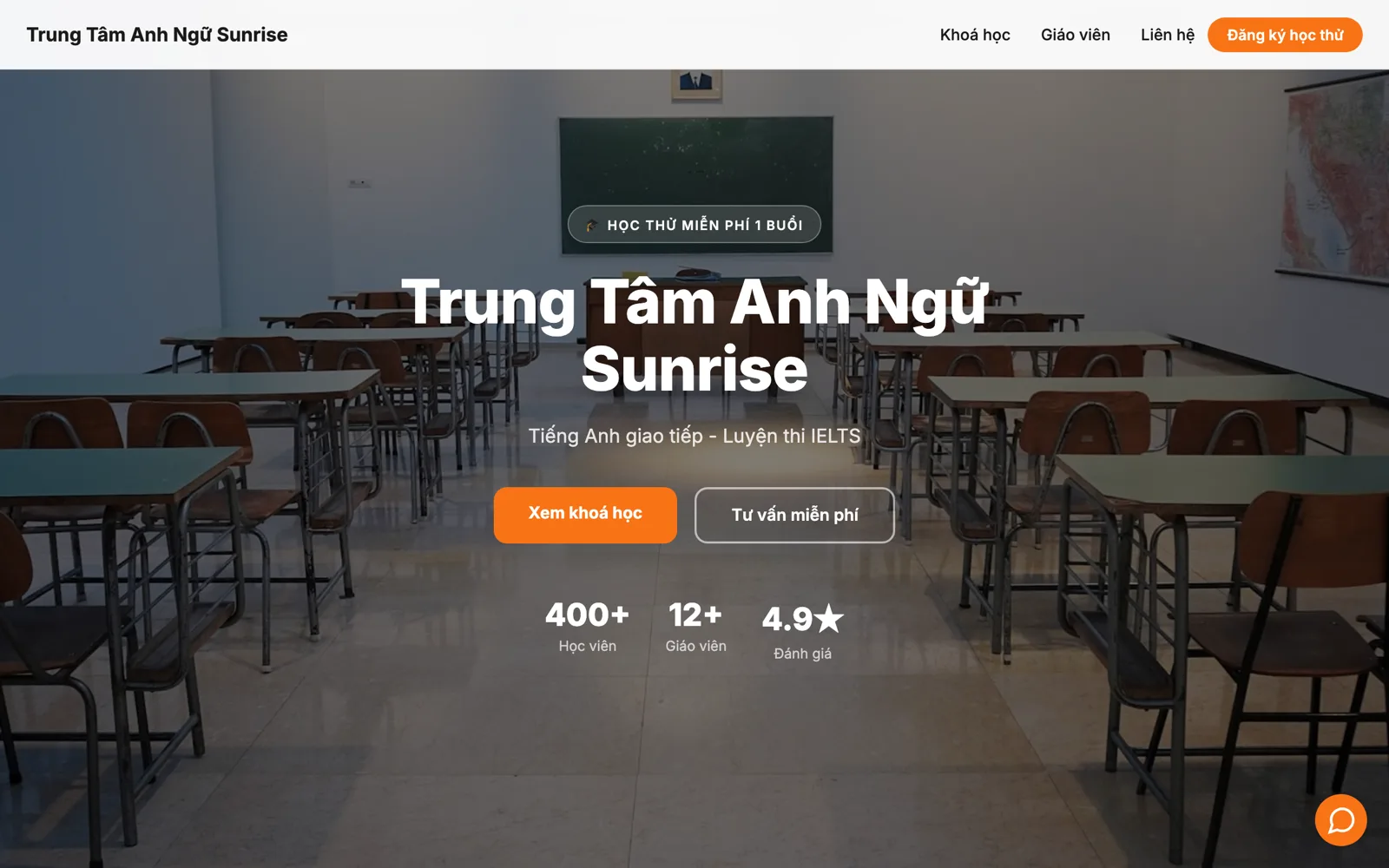 Mẫu website trung tâm anh ngữ