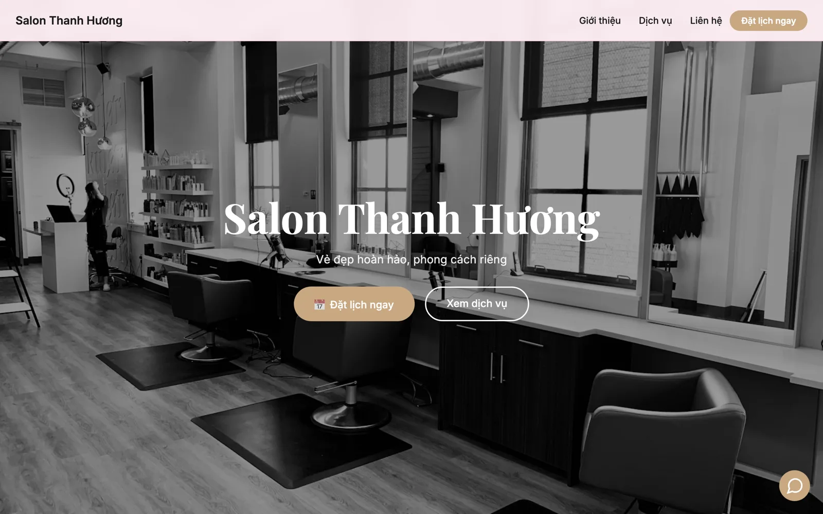 Mẫu website salon tóc nail